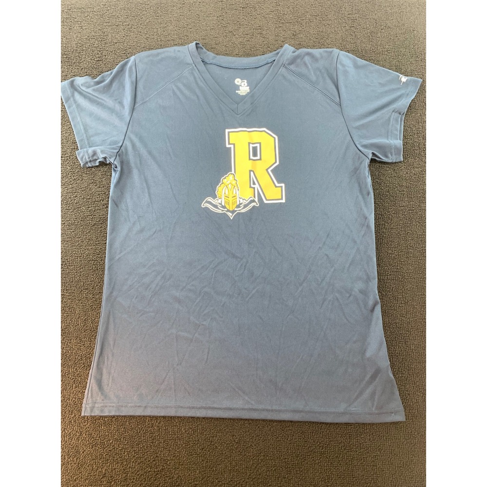 Badger Sport Ladies V Neck T Shirt Athletic Blue R Knight‎ Graphic Size M